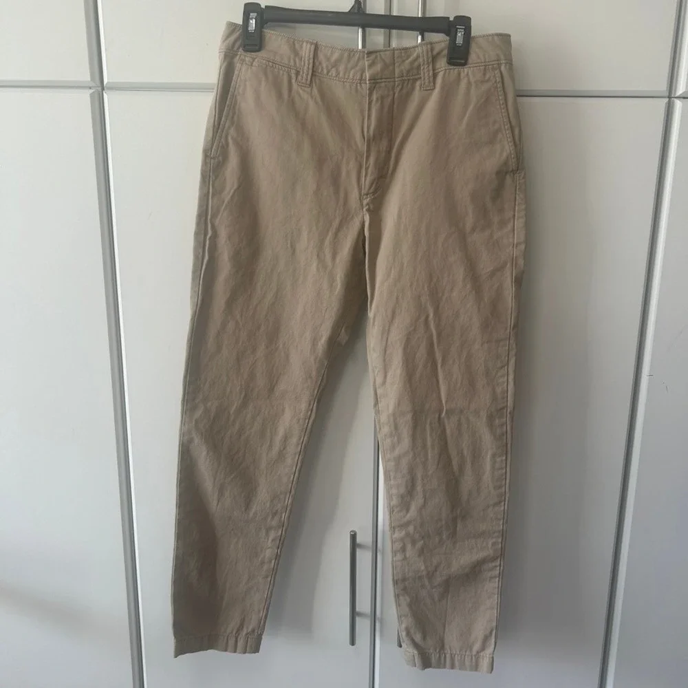 Polo Ralph Lauren Khaki Chino Pants Tan Slim Tapered Size 6 Blue Pony Logo